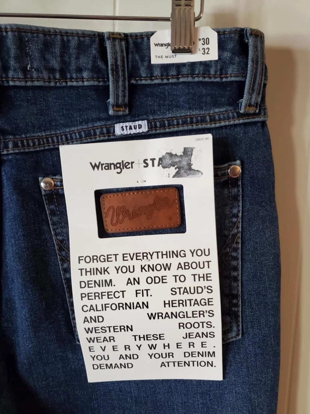 STAUD x Wrangler the Must Jeans in Indigo Wash 30x32